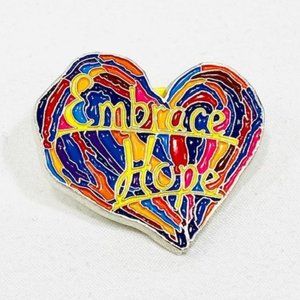 Embrace Hope Enamel Heart Tac/Lapel Pin